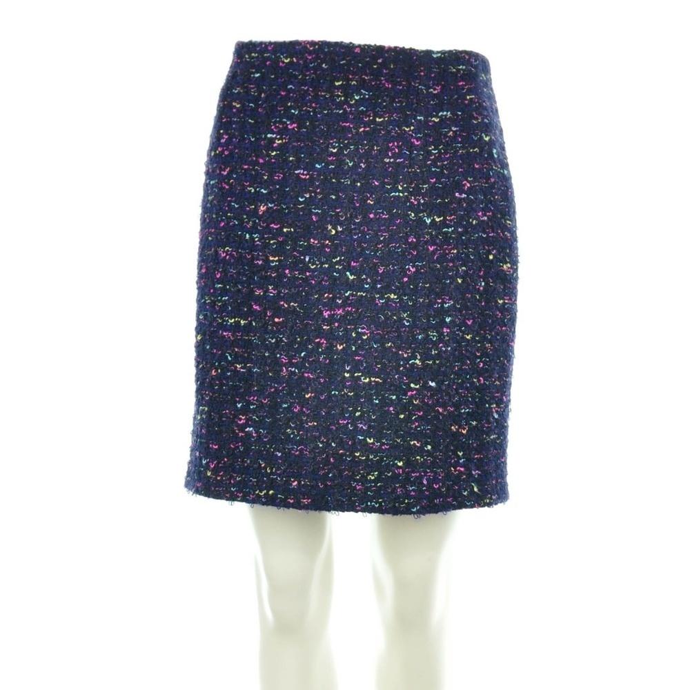 Women's Navy Multicolor Tweed Mini Skirt